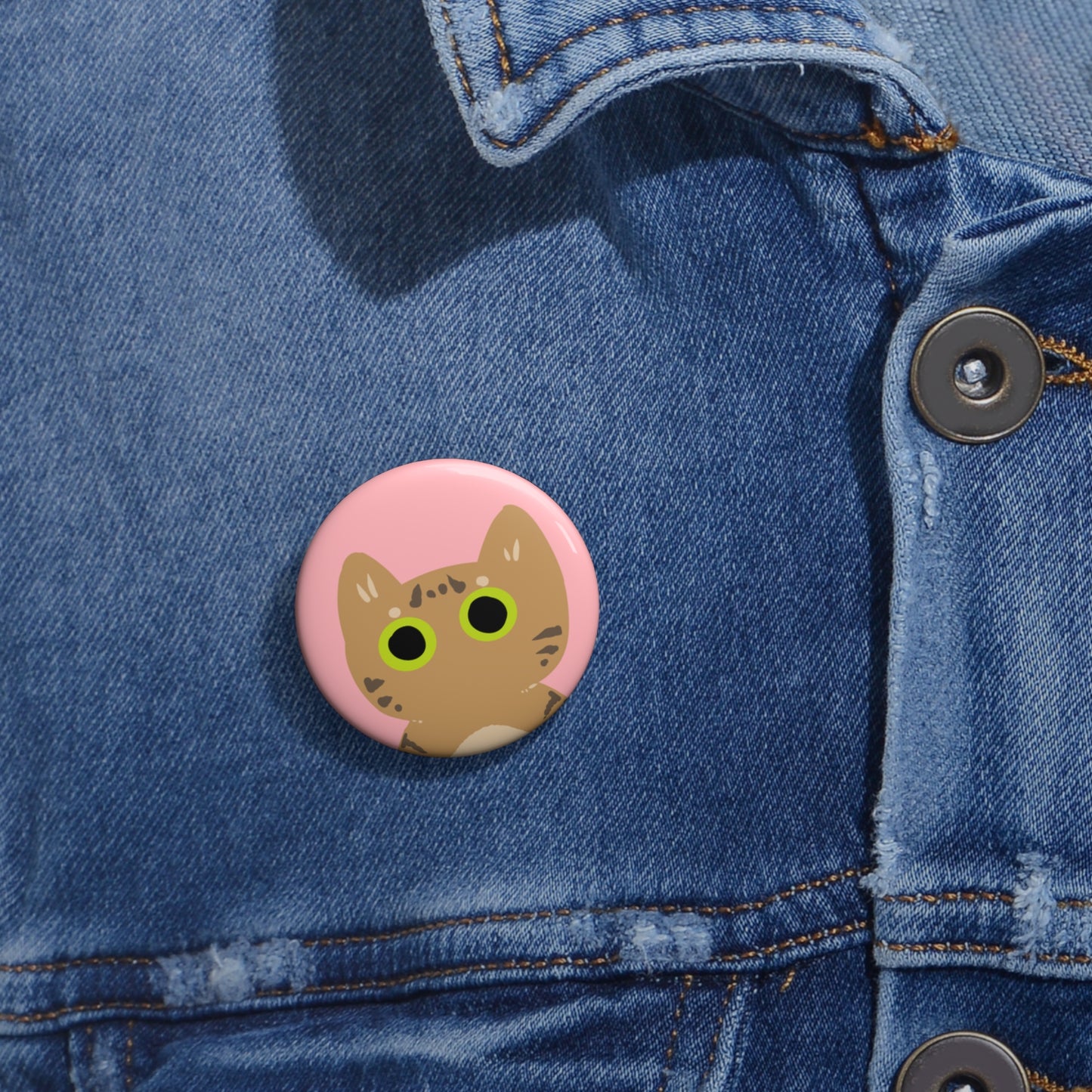Tabby Kitty Pin Button, Cute Accessories, Cat Lover Gifts, Fun Fashion Statements