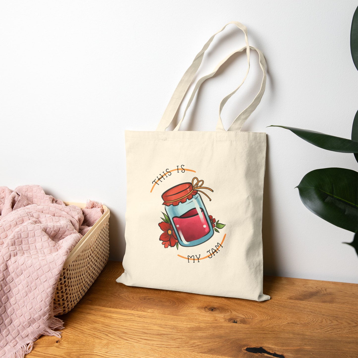 Candle Jar Illustration Cotton Tote Bag, Gift for Candle Lovers, Eco-Friendly Shopping Bag, Great for Birthdays, Relaxation, Home Decor