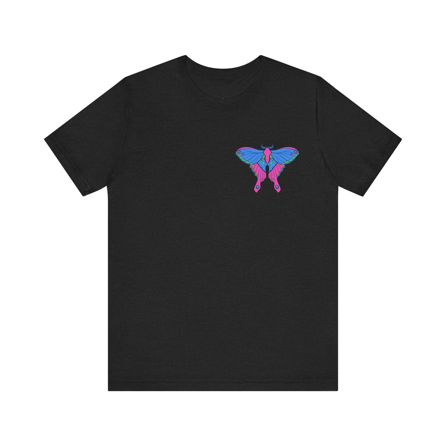 Pride Poly Moth T-Shirt, Casual Wear, Queer Summer Fashion, Nature Enthusiast Tee