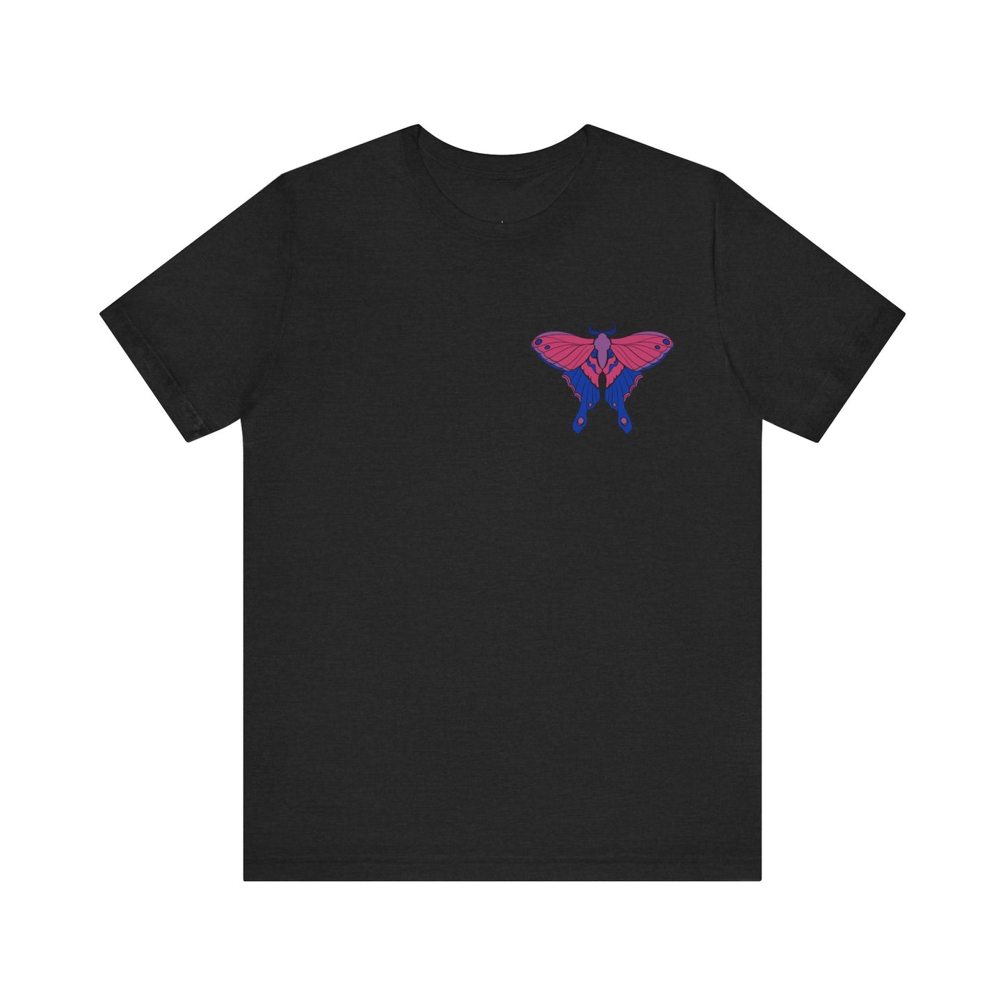 Pride Bisexual Moth T-Shirt, Casual Wear, Queer Summer Fashion, Nature Enthusiast Tee