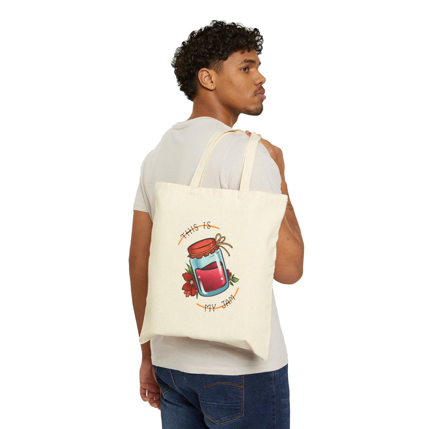 Candle Jar Illustration Cotton Tote Bag, Gift for Candle Lovers, Eco-Friendly Shopping Bag, Great for Birthdays, Relaxation, Home Decor