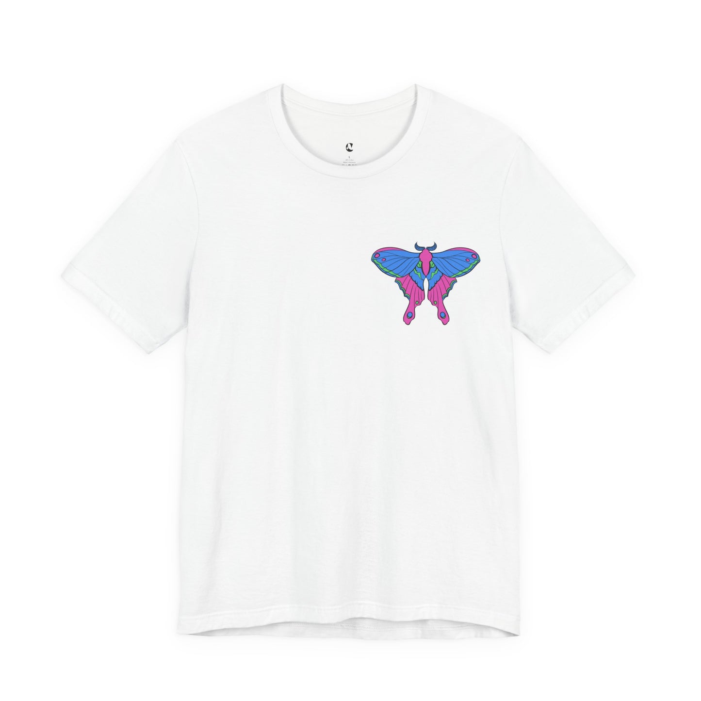 Pride Poly Moth T-Shirt, Casual Wear, Queer Summer Fashion, Nature Enthusiast Tee