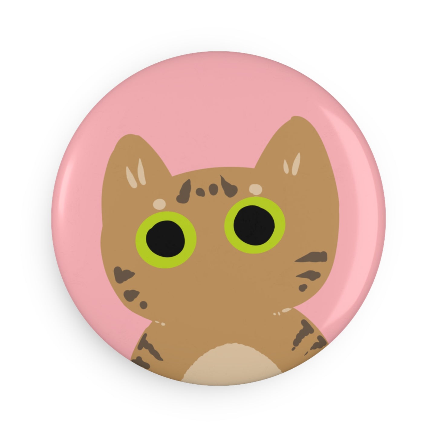 Tabby Kitty Button Magnet Set - Cute Cat Lover Gifts, Refrigerator Decor, Fun Home Accessories, Unique Collectibles, Halloween Decor