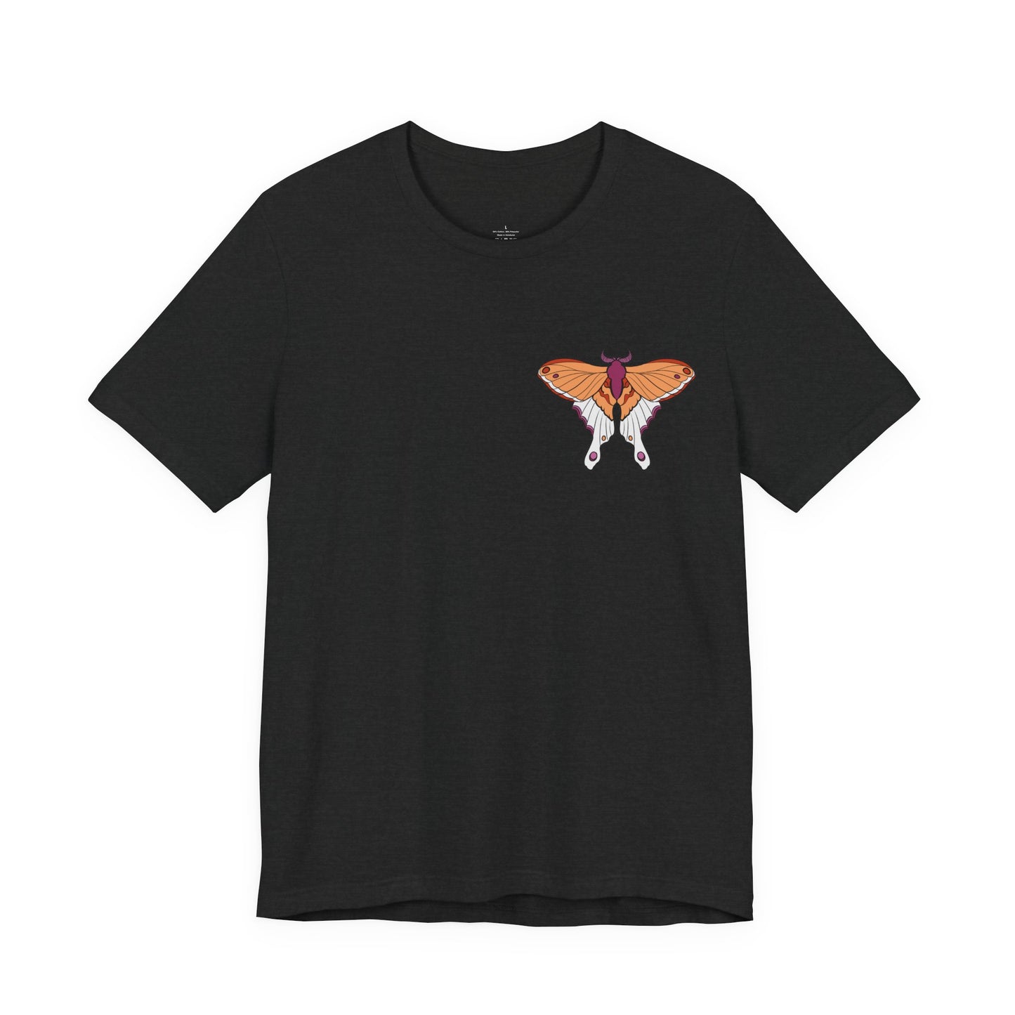 Pride Lesbian Moth T-Shirt, Casual Wear, Queer Summer Fashion, Nature Enthusiast Tee