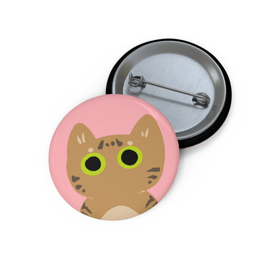 Tabby Kitty Pin Button, Cute Accessories, Cat Lover Gifts, Fun Fashion Statements