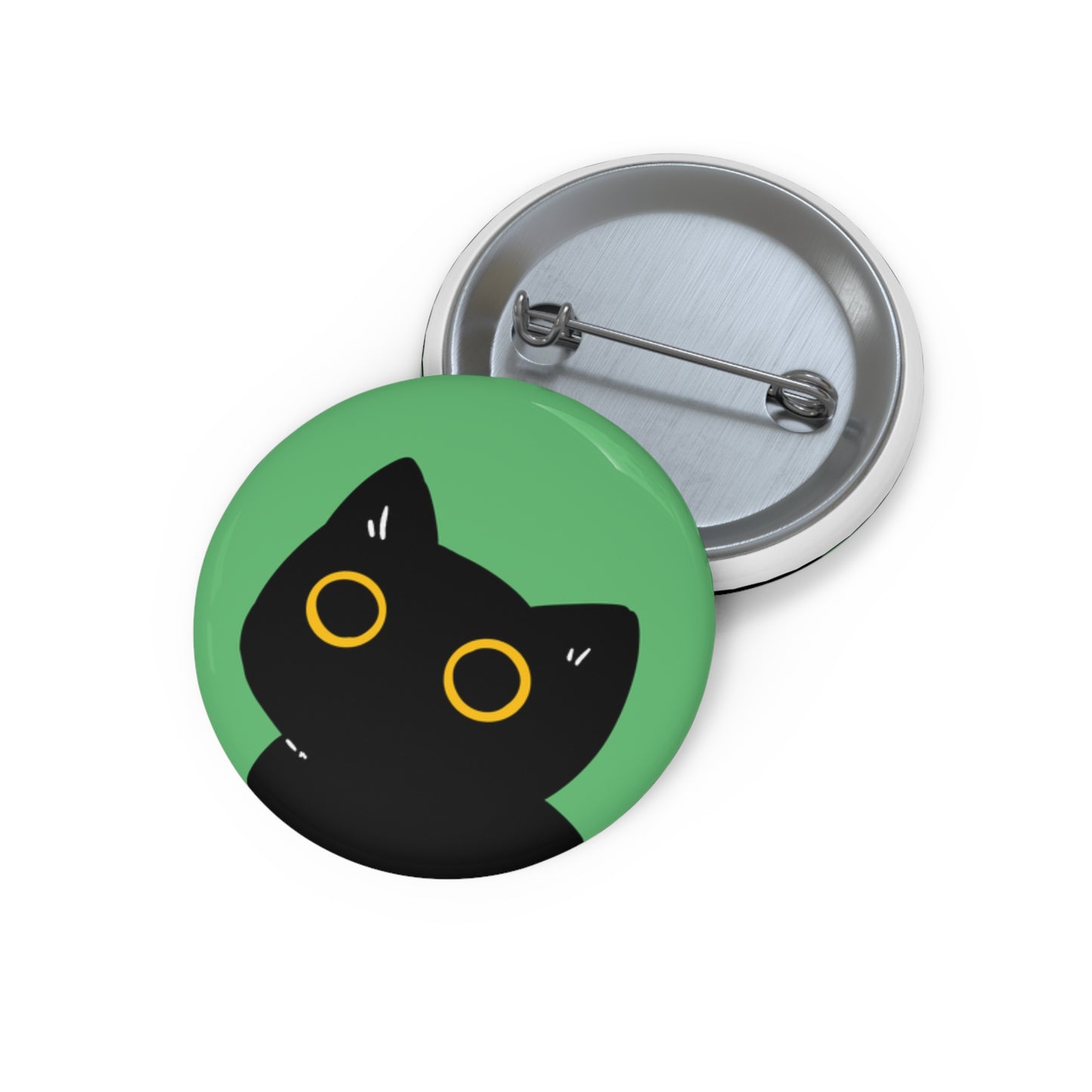 Black Kitty Pin Button, Cute Accessories, Cat Lover Gifts, Fun Fashion Statements
