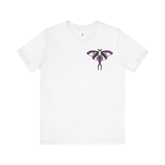 Pride Ace Moth T-Shirt, Casual Wear, Queer Summer Fashion, Nature Enthusiast Tee