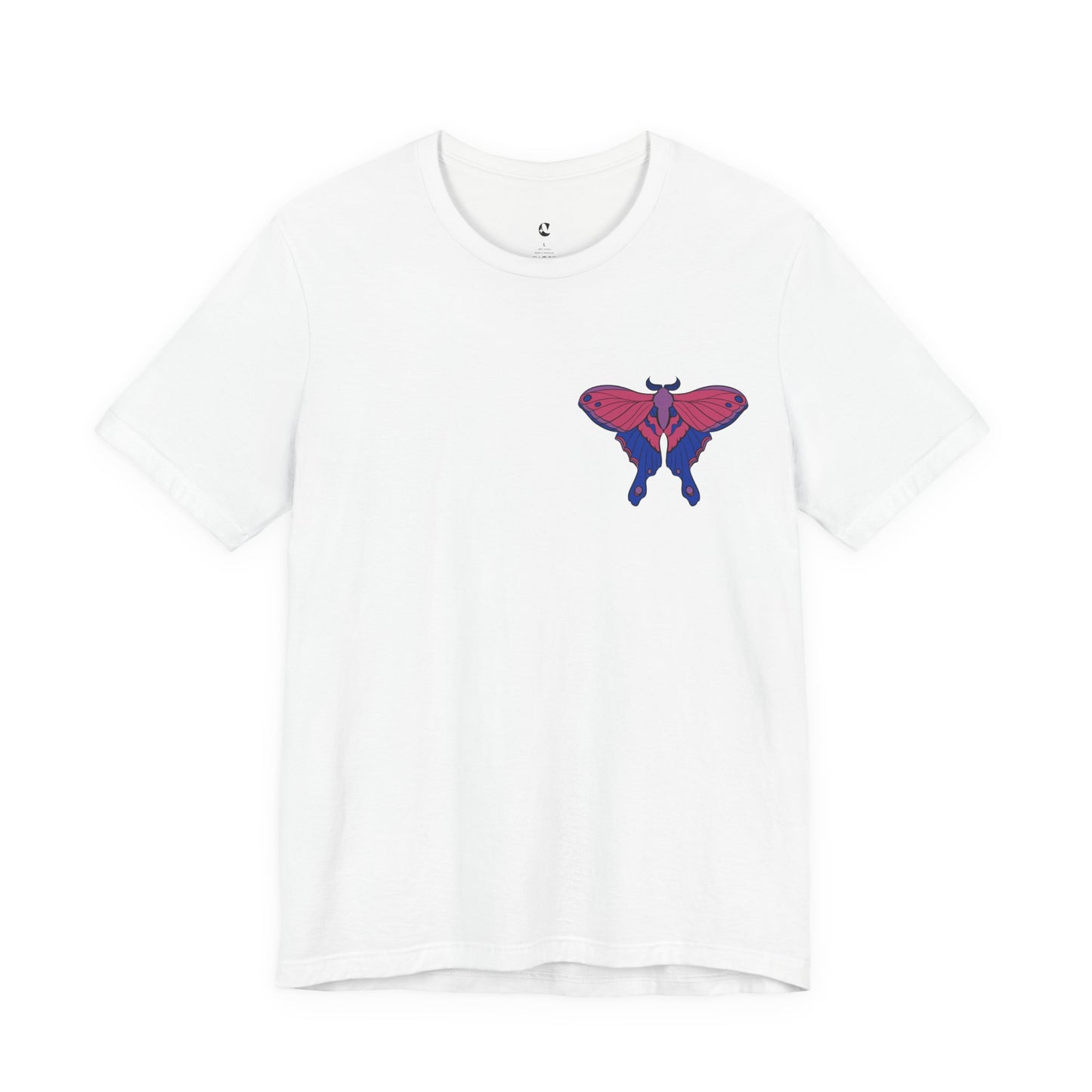 Pride Bisexual Moth T-Shirt, Casual Wear, Queer Summer Fashion, Nature Enthusiast Tee