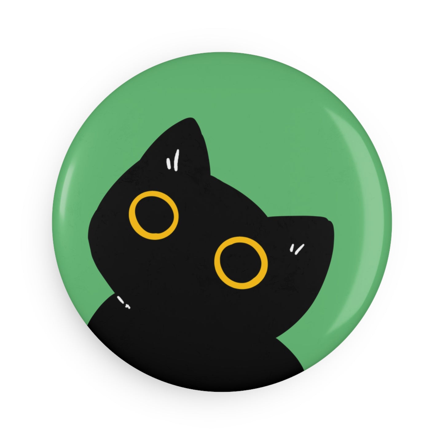 Black Kitty Button Magnet Set - Cute Cat Lover Gifts, Refrigerator Decor, Fun Home Accessories, Unique Collectibles, Halloween Decor