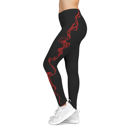 SUMINAGASHI Women's Leggings with Artistic Design, Stylish Gym Pants, Trendy Athleisure, Unique Workout Apparel, Perfect for Casual Outings.