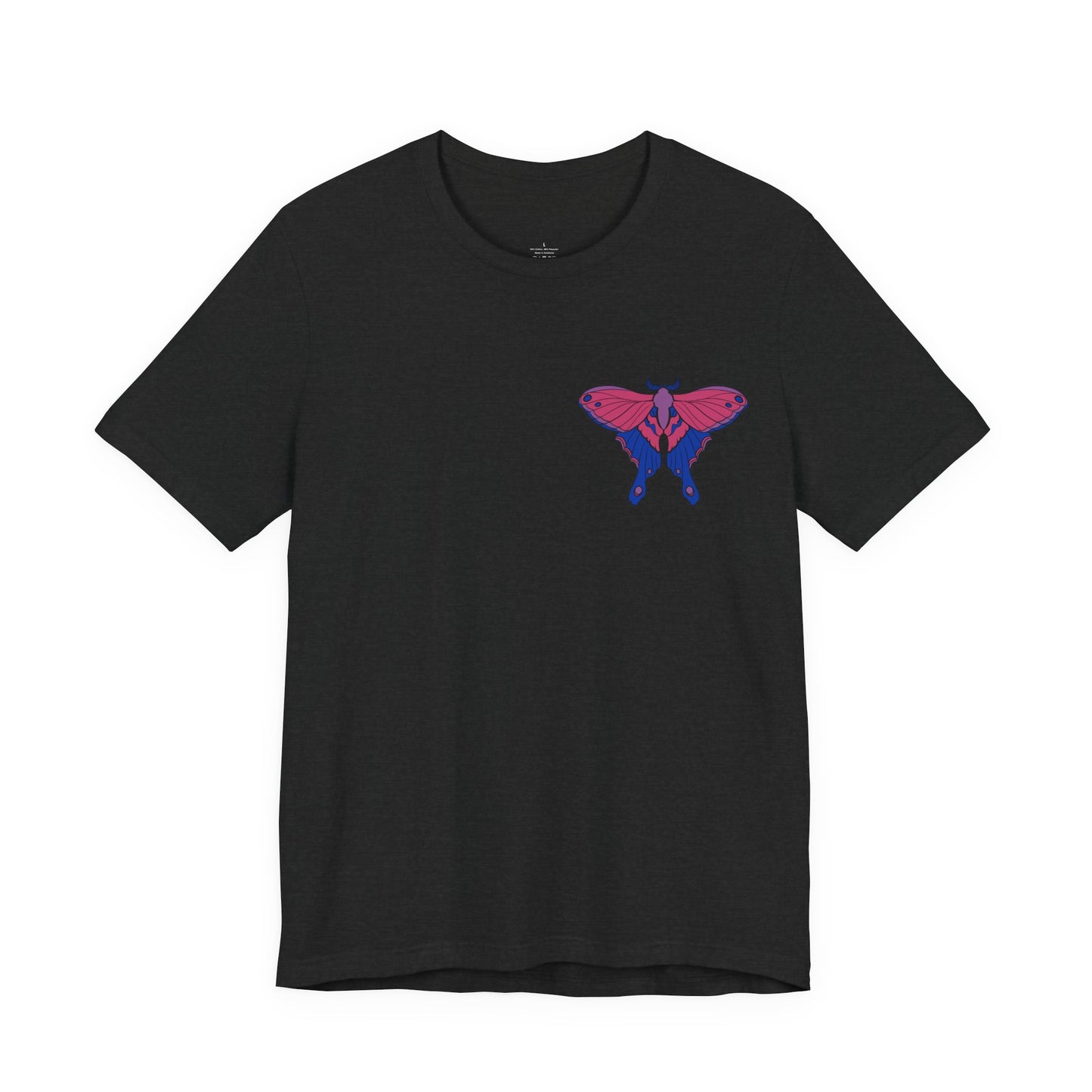 Pride Bisexual Moth T-Shirt, Casual Wear, Queer Summer Fashion, Nature Enthusiast Tee