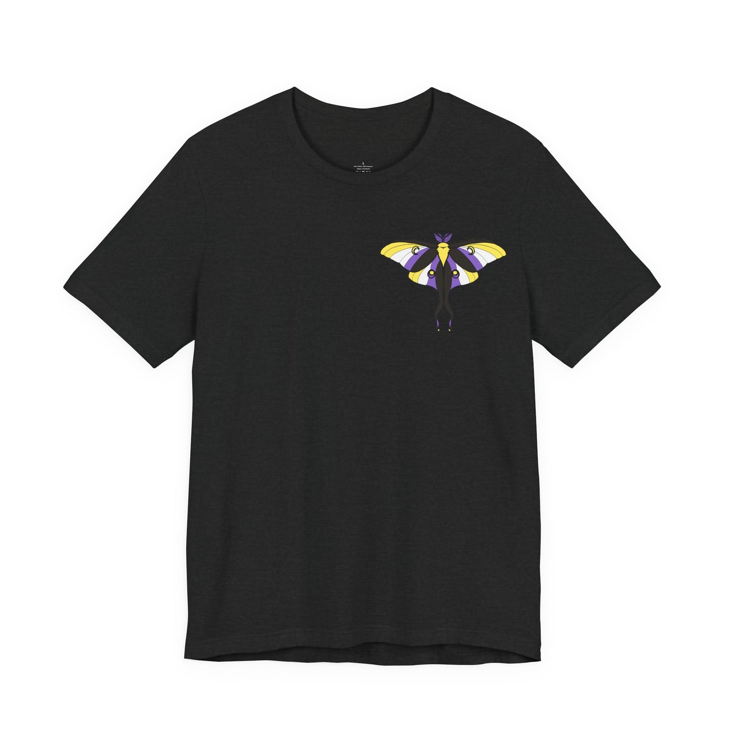 Pride Non-binary Moth T-Shirt, Casual Wear, Queer Summer Fashion, Nature Enthusiast Tee
