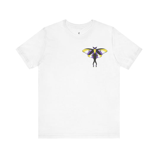 Pride Non-binary Moth T-Shirt, Casual Wear, Queer Summer Fashion, Nature Enthusiast Tee