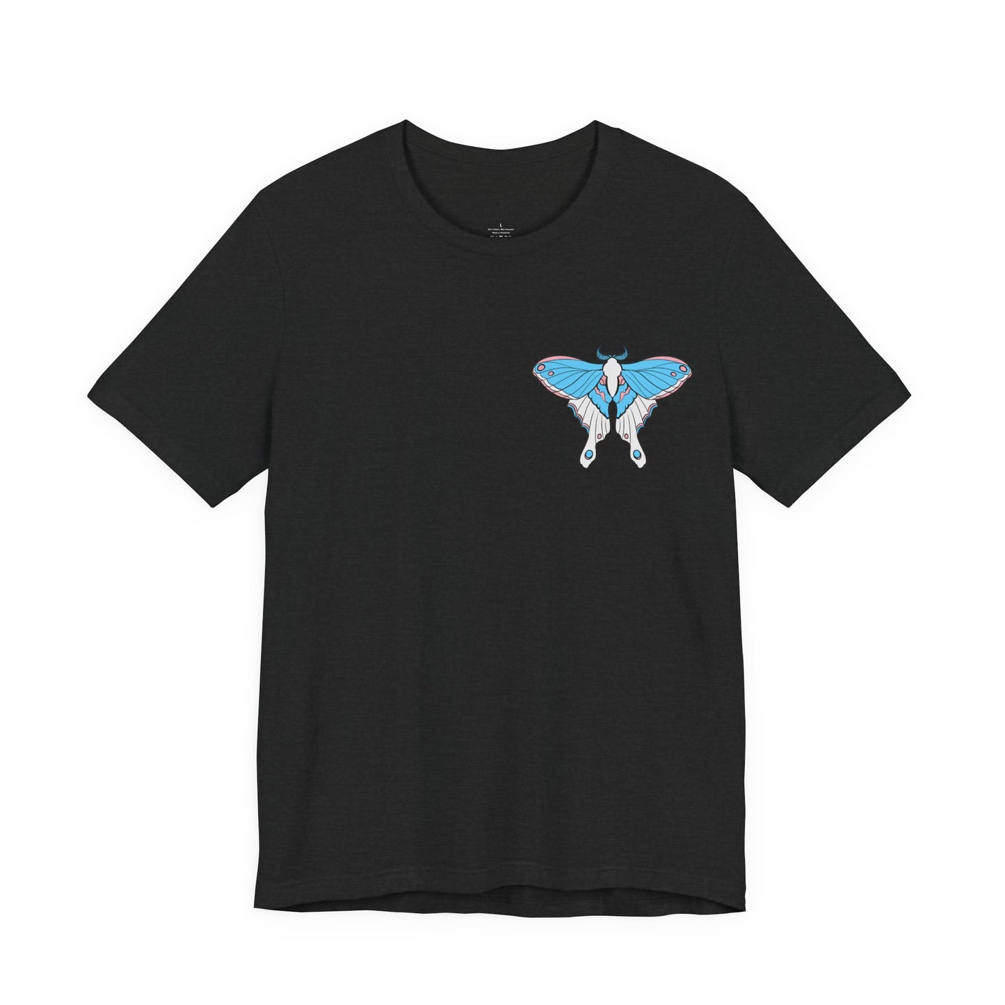 Pride Trans Moth T-Shirt, Casual Wear, Queer Summer Fashion, Nature Enthusiast Tee