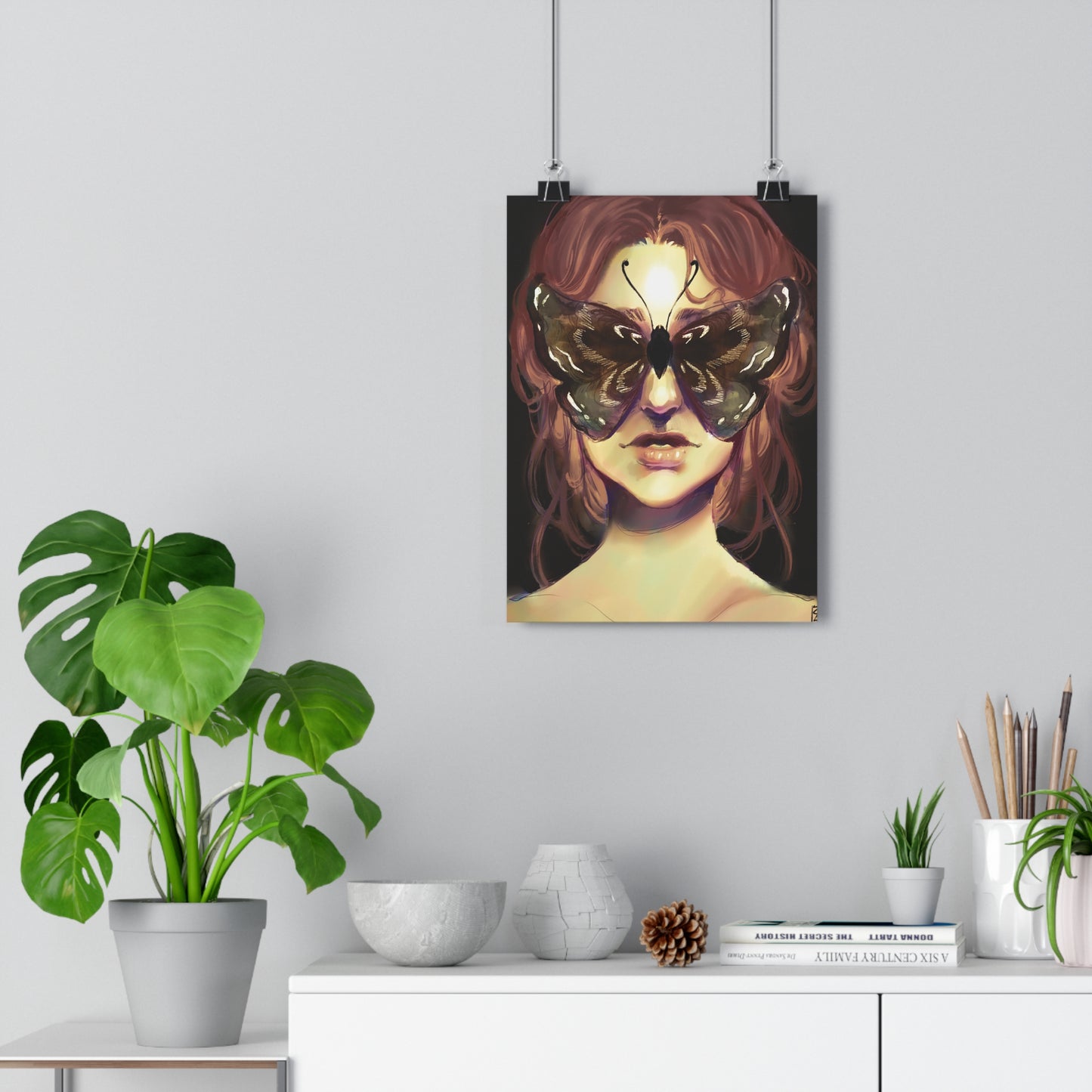 The Moth Giclée Art Print, Surreal Wall Art, Home Decor, Unique Gift, Butterfly Lover Print