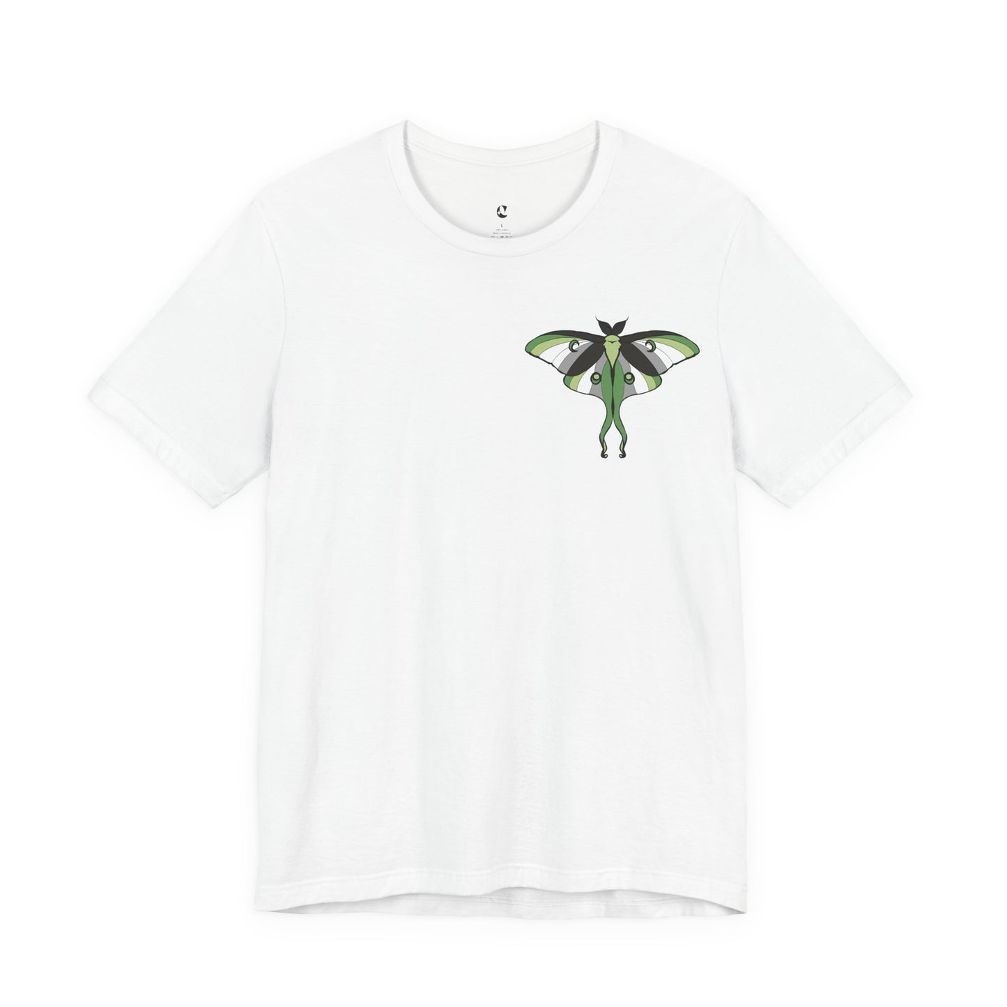 Pride Aro Moth T-Shirt, Casual Wear, Queer Summer Fashion, Nature Enthusiast Tee
