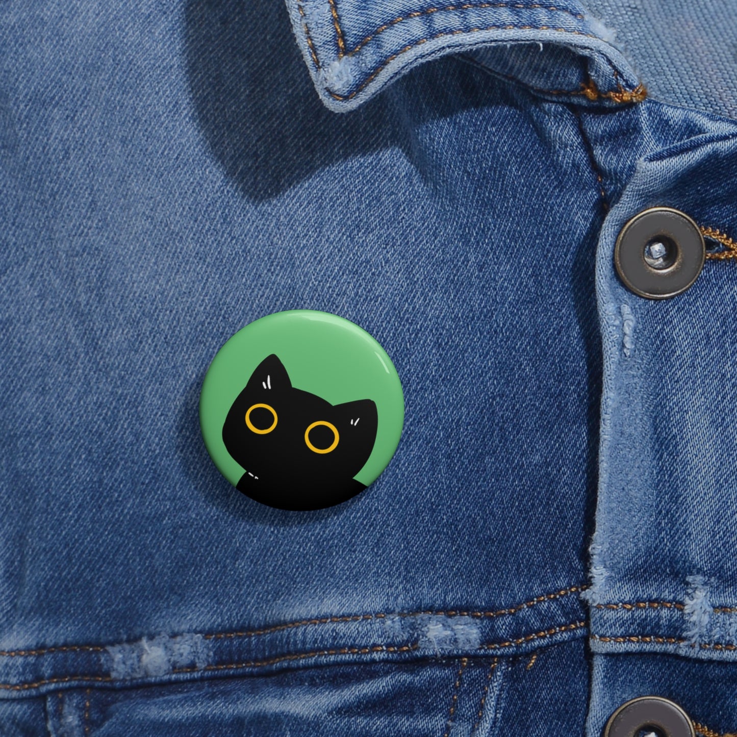 Black Kitty Pin Button, Cute Accessories, Cat Lover Gifts, Fun Fashion Statements