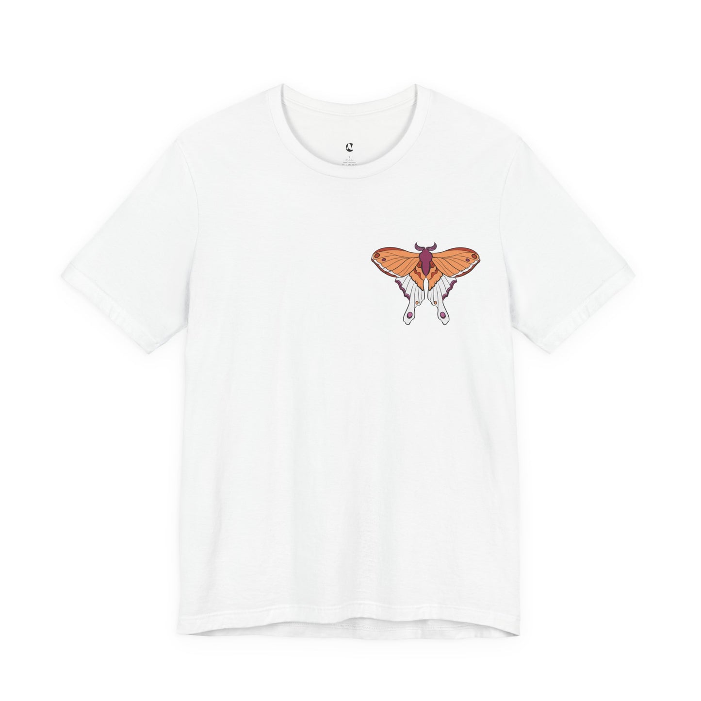 Pride Lesbian Moth T-Shirt, Casual Wear, Queer Summer Fashion, Nature Enthusiast Tee