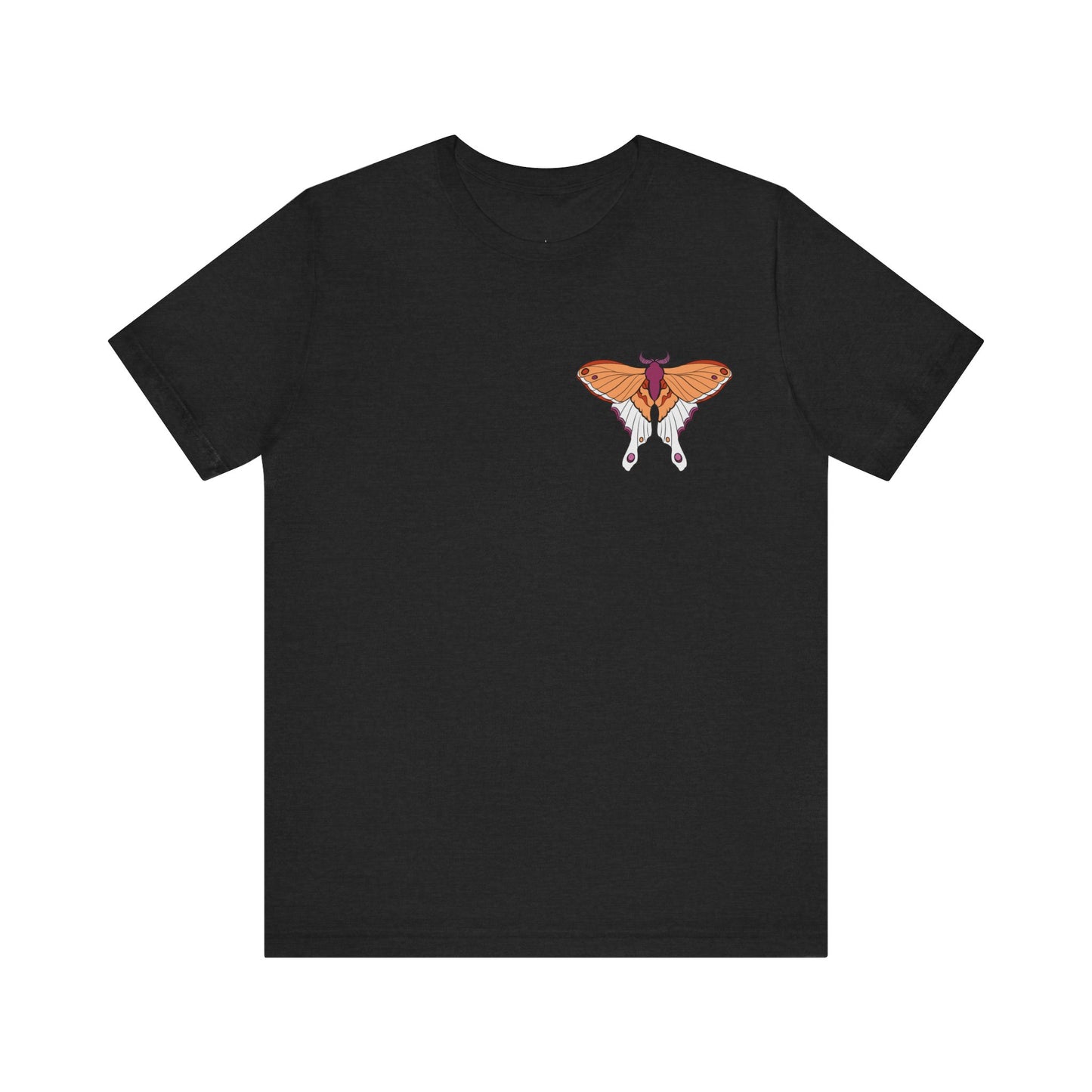 Pride Lesbian Moth T-Shirt, Casual Wear, Queer Summer Fashion, Nature Enthusiast Tee