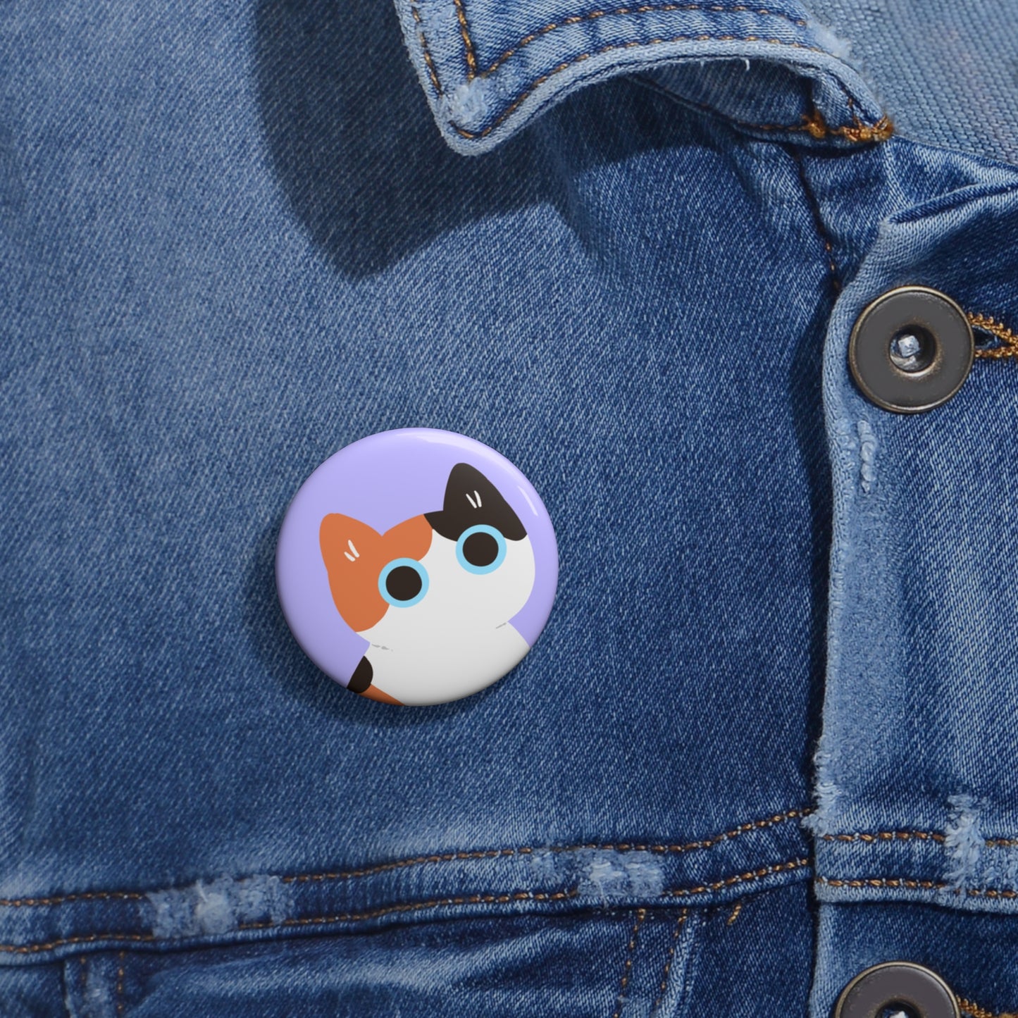 Calico Kitty Pin Button, Cute Accessories, Cat Lover Gifts, Fun Fashion Statements