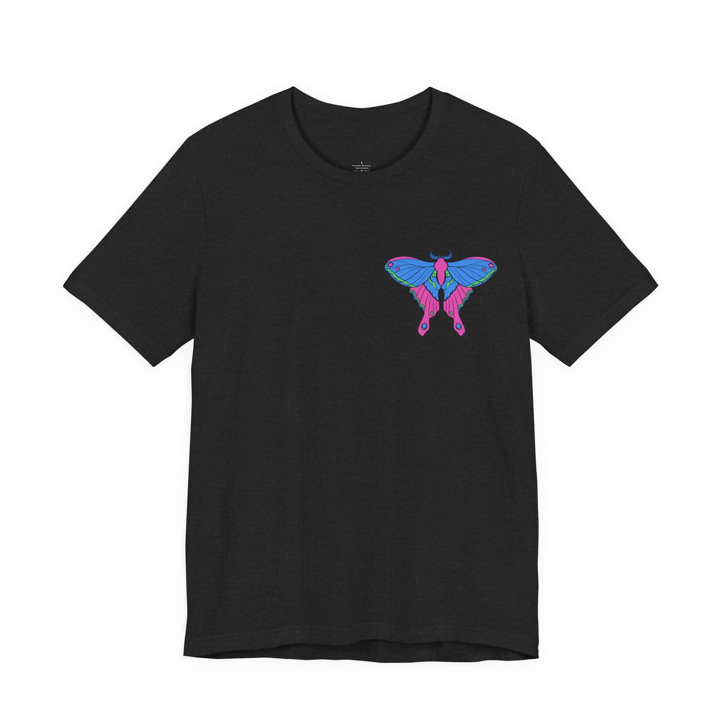 Pride Poly Moth T-Shirt, Casual Wear, Queer Summer Fashion, Nature Enthusiast Tee